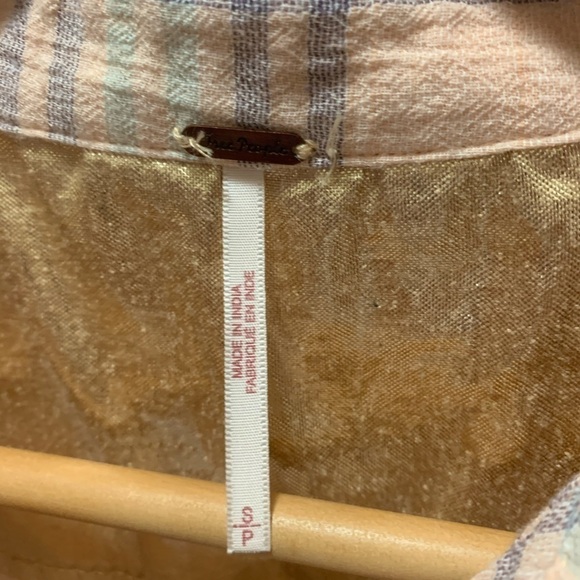 Free People Cutie Plaid Button Down Shirt Small - Picture 6 of 8